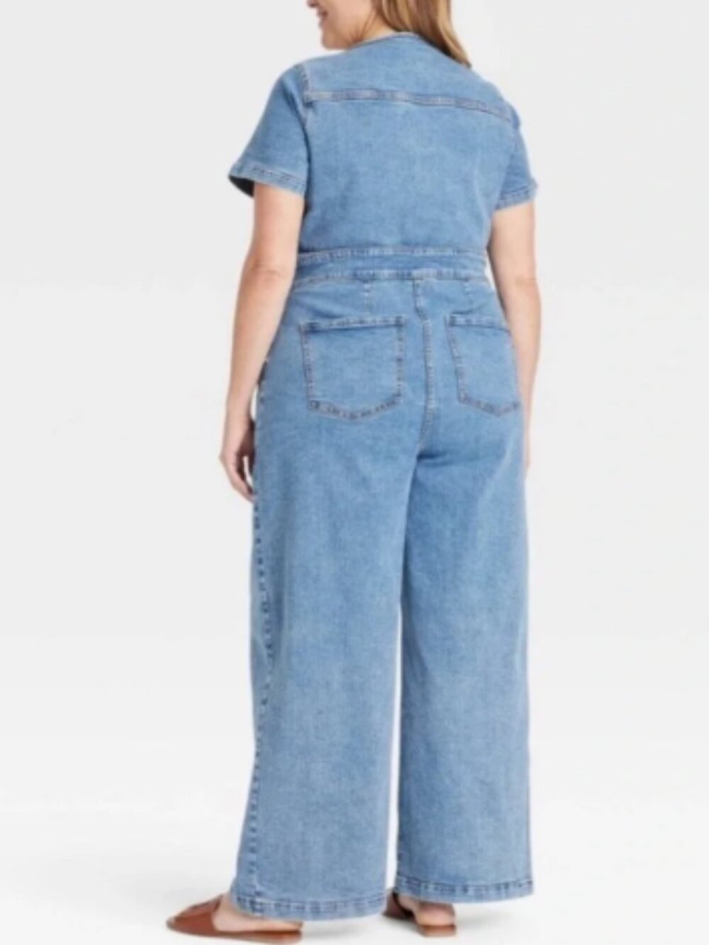 Ava & Viv - Women's Short Sleeve Button-Front Jumpsuit for the 17 see notes - Picture 6 of 6